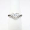 Picture of 18k White Gold & Round Brilliant Cut Diamond Ring with Diamond Accented Band