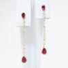 Picture of 14k Yellow Gold & Pear Cut Ruby Drop Earrings with Diamond Accents