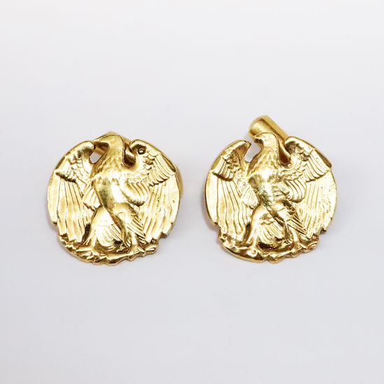 Picture of Vintage 14k Yellow Gold Seaman Schepps American Bald Eagle Cufflinks