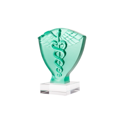 Picture of Daum Caducee Medicine Symbol Crystal Sculpture