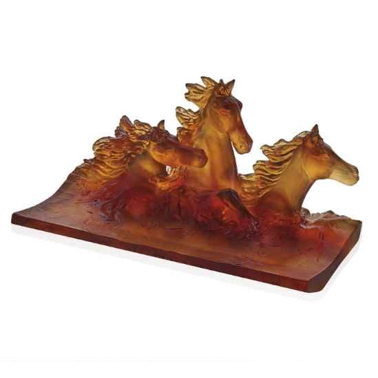 Picture of Daum Cavalcade Pencil Holder Sculpture in Amber 