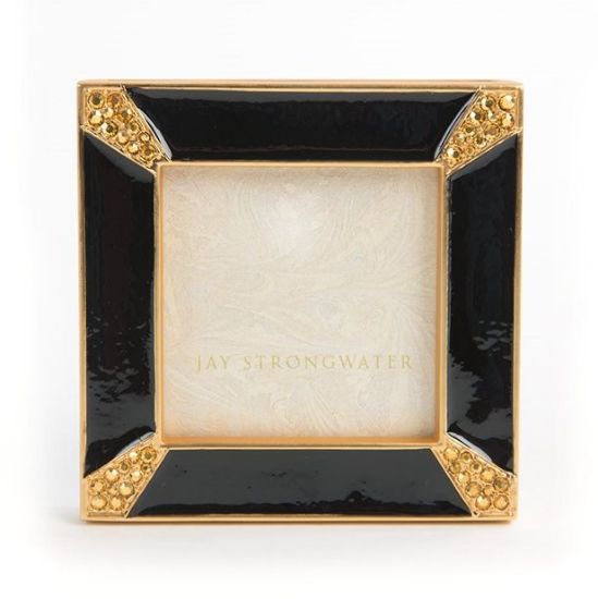 Picture of Jay Strongwater Leland Pavé Corner Square Frame - Jet Black