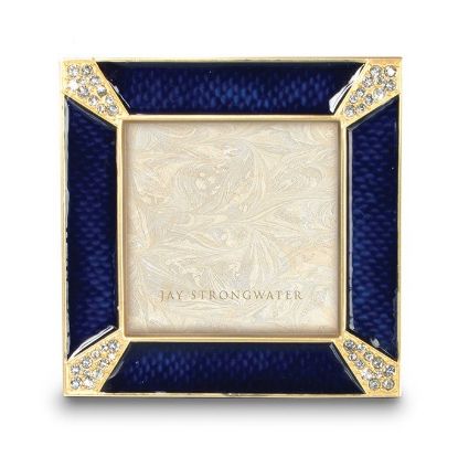 Picture of Jay Strongwater Leland Pavé Corner Square Frame - Delft Blue
