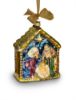 Picture of Jay Strongwater Holy Family Glass Ornament - Jewel