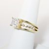 Picture of 14k Yellow Gold & GIA Certified Emerald Cut Diamond Ring with Diamond Enhanced Split Band
