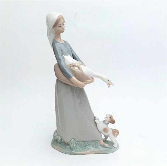 Picture of Lladro 'Girl With Goose & Dog' Figurine #4866
