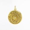 Picture of Antique Art Nouveau Era 14k Yellow Gold Floral Motif Locket with Small Diamond Accent