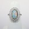 Picture of 18k White Gold & Oval Opal Cabochon Ring with Double Diamond Halo