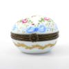 Picture of  Vintage Egg Shaped Limoges Trinket Box With Pink Rose & Blue Bow Motif 