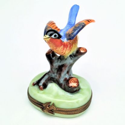 Picture of  Rare Limoges Porcelain Bird On Branch Trinket Box by Chamart