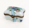 Picture of Vintage Traditional Casket Style Limoges Trinket Box With Flower, Ribbon & Insect Motif.
