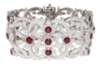 Picture of Vintage 18K White Gold 11.00 CT Diamond & 16.50 CT Ruby Ornate Bracelet