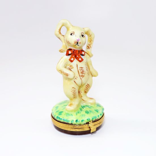 Picture of Limoges Porcelain 'Bedtime Bunny' Stuffed/Toy Rabbit Trinket Box by Artoria.