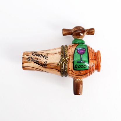 Picture of Rare Retired Limoges Porcelain Wine Barrel Tap Trinket Box by Versailles