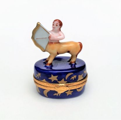Picture of Limoges Porcelain Sagittarius (November 22-December 21) Zodiac Sign Limoges Trinket Box by Artoria