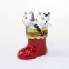 Picture of Limoges Porcelain Pair of Kittens in Christmas Stocking Trinket Box