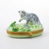 Picture of Limoges Porcelain Gray Kitten and Frog Trinket Box by Artoria
