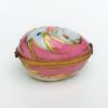 Picture of Vintage 1950'S Traditional Egg Box In Pink With Hand Painted & Hand Enameled Floral Details
