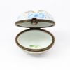 Picture of  Vintage Egg Shaped Limoges Trinket Box With Pink Rose & Blue Bow Motif 
