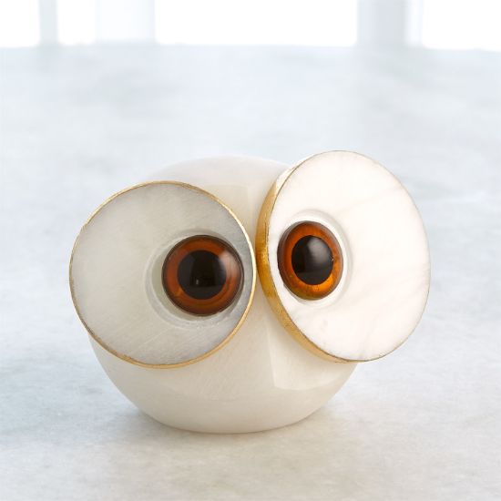 Picture of Medium Alabaster Big Eyed 'Owl' Figurine