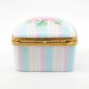 Picture of Traditional Square Trinket Box In Pale Pink & Blue With Floral Motif