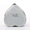 Picture of Retired Heart Shaped Limoges Trinket Box With Roses On Cobalt Blue Background