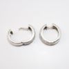 Picture of 18k White Gold Hoop Earrings with Diamonds Accents Set in Heart Shapes 