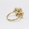 Picture of Textured 14k Yellow Gold 7 Halo Ring with Round Brilliant Cut Diamond Centers