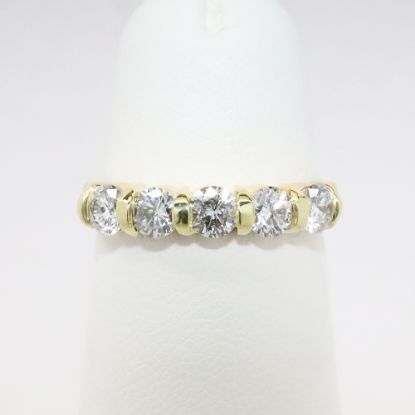 Picture of 14k Yellow Gold & Round Brilliant Cut Diamond Wedding Band