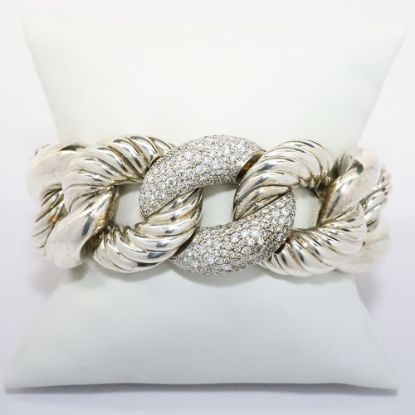 Picture of  David Yurman Sterling Silver & Diamond  Chunky Chain Bracelet 