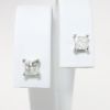Picture of 14k White Gold & Square Brilliant Cut Diamond Solitaire Stud Earrings