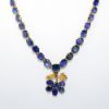 Picture of 21k Yellow Gold & Blue Sapphire Necklace with Leaf & Berry Pendant