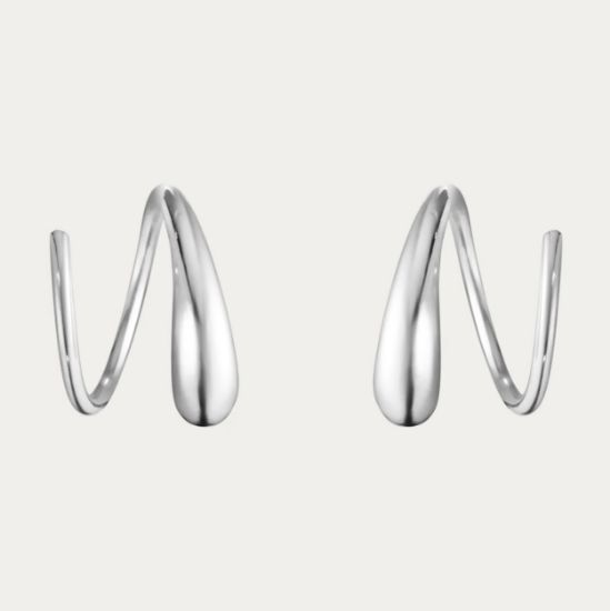 Picture of Georg Jensen 'Mercy' Sterling Silver Swirl Earrings