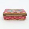 Picture of Vintage Traditional Rectangular Trinket Box In Pink & Gold With Floral Motif