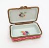Picture of Vintage Traditional Rectangular Trinket Box In Pink & Gold With Floral Motif