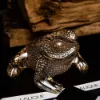 Picture of Lalique Gregoire Toad Sculpture - Gold Luster Crystal
