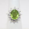 Picture of 14k White Gold & Oval Cut Peridot Ring with Diamond Halo