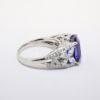 Picture of Platinum & Rectangular Cushion Cut Tanzanite Ring with Mixed Cut Diamond Accents