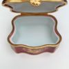 Picture of Vintage Traditional Style Limoges Porcelain Burgundy Casket/Trinket Box With Floral Motif