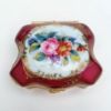 Picture of Vintage Traditional Style Limoges Porcelain Burgundy Casket/Trinket Box With Floral Motif