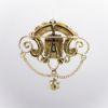 Picture of Antique Victorian Era 14k Gold, Cultured Pearl & Carved Jet Brooch/Pendant
