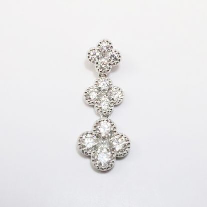 Picture of 18k White Gold & Diamond Triple Quatrefoil Pendant