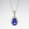 Picture of 18k White Gold Necklace with Pear Cut Tanzanite & Diamond Pendant 