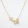 Picture of 14k Yellow Gold & Diamond Double Butterfly Necklace 
