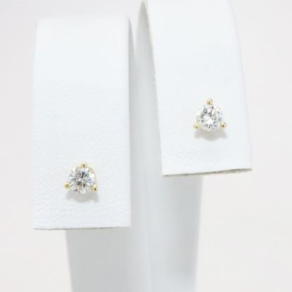 Picture of 14k Yellow Gold & .33CTW Diamond Solitaire Stud Earrings 