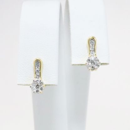 Picture of 14k Yellow Gold & .33CTW Diamond Mini Drop Earrings 
