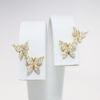 Picture of 14k Yellow Gold & Diamond Butterfly Climber Earrings 