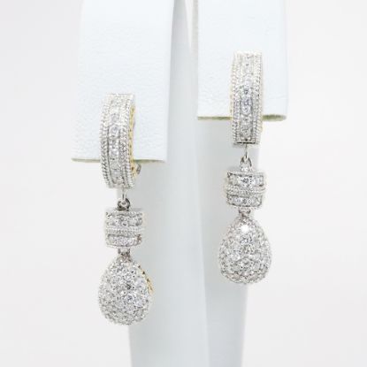 Picture of 18k Two-Tone Gold & Diamond Drop Earrings 