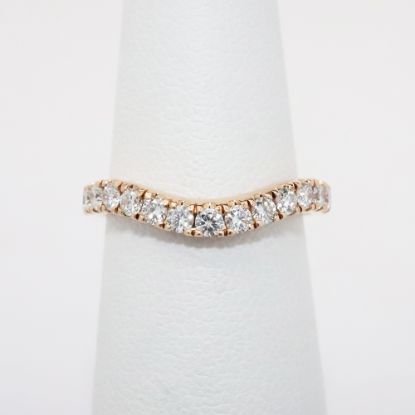 Picture of 14k Rose Gold & Diamond Contoured Wedding Band 