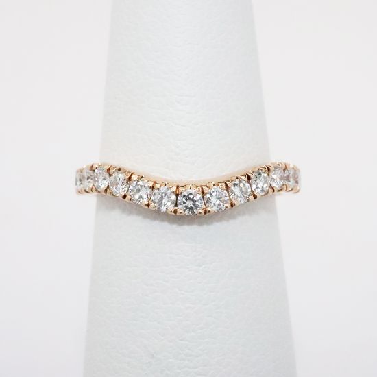 Picture of 14k Rose Gold & Diamond Contoured Wedding Band 